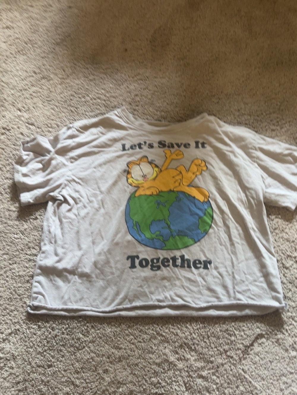 Garfield grey cotton cropped t-shirt
